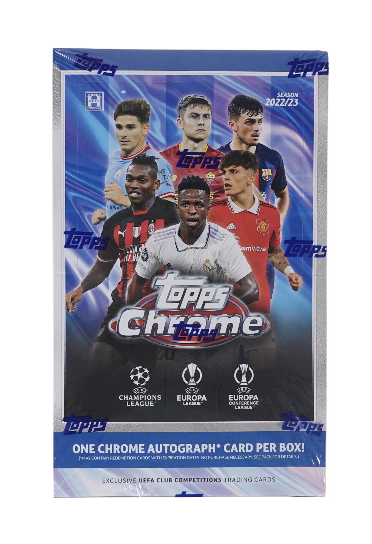2022/23 Topps Chrome UEFA Club Competitions Soccer Hobby Box DA Card World