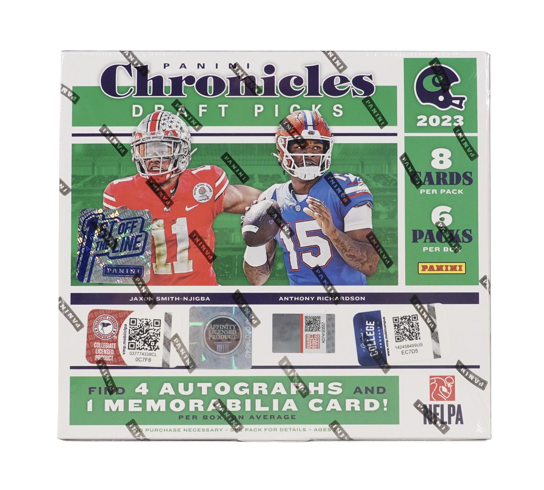 2021 Panini Chronicles Draft Picks Football Checklist, Box Info