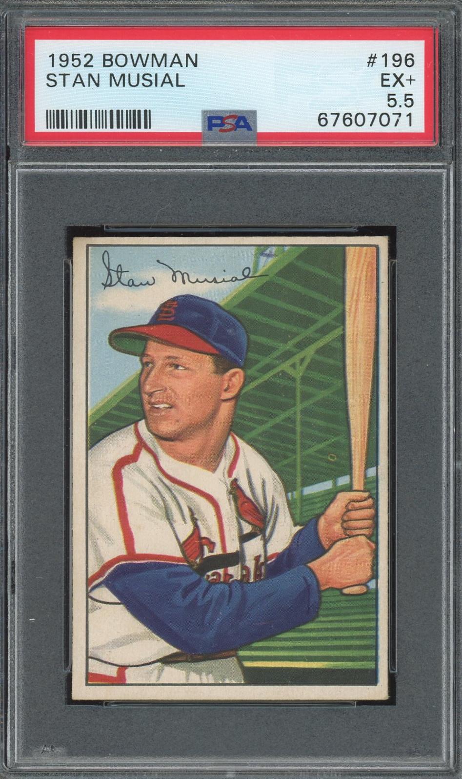 A 1952 Bowman Stan Musial Baseball Card No. 196 (PSA 5 EX)