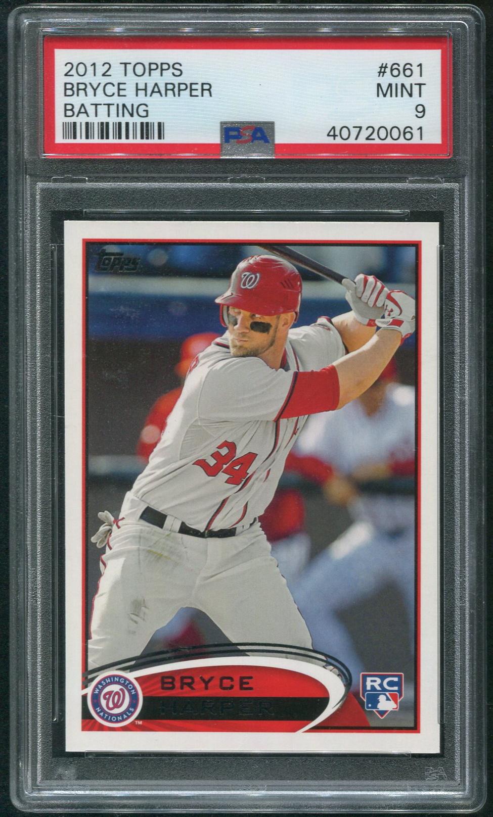 2012 Topps Bryce Harper Front Leg up Rookie RC 661 PSA 9 Mint 