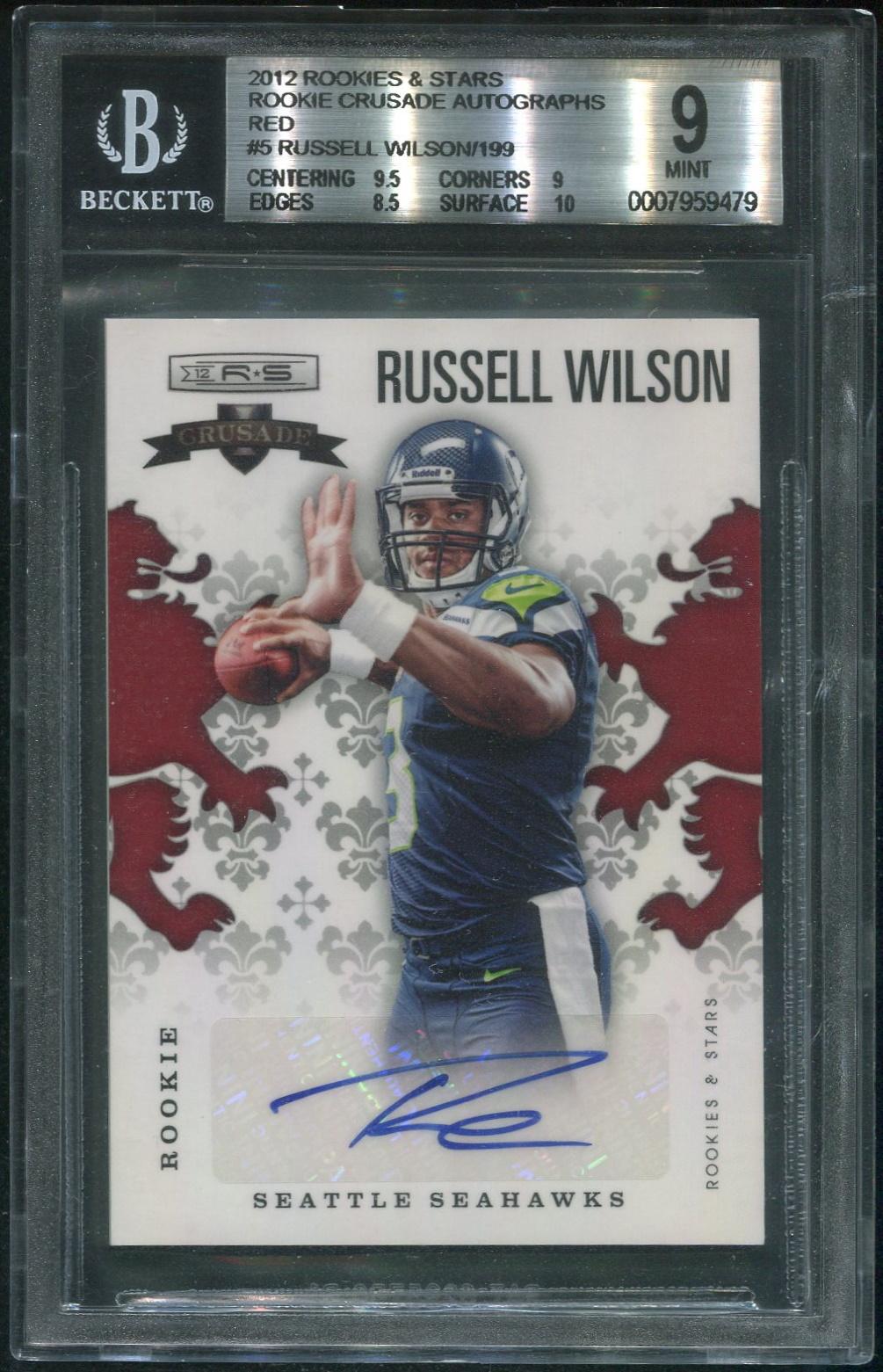 RUSSELL WILSON ROOKIE JERSEY 2012 ROOKIES & STARS COLLECTION #5 SEAHAWKS  BRONCOS