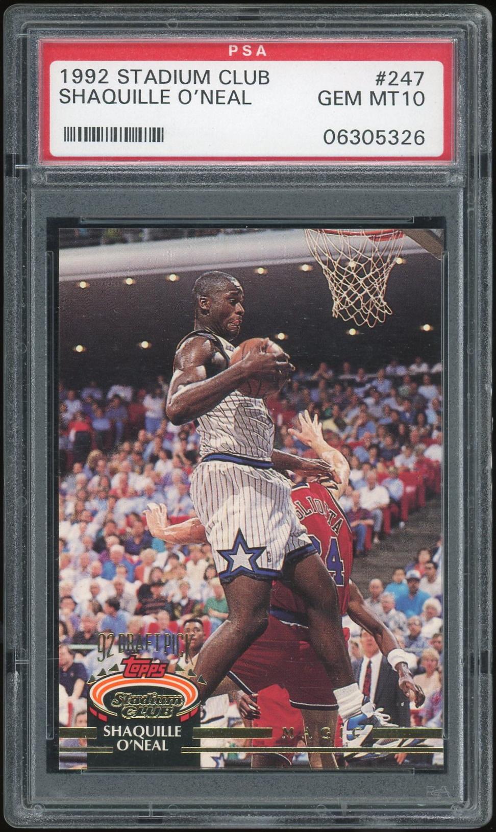 1992-93 Stadium Club SHAQUILLE O'NEAL RC Draft Pick #247 Orlando Magic  (JN15)