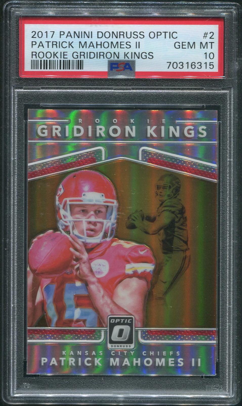 2017 Donruss Optic Football #2 Patrick Mahomes II Rookie Gridiron Kings ...