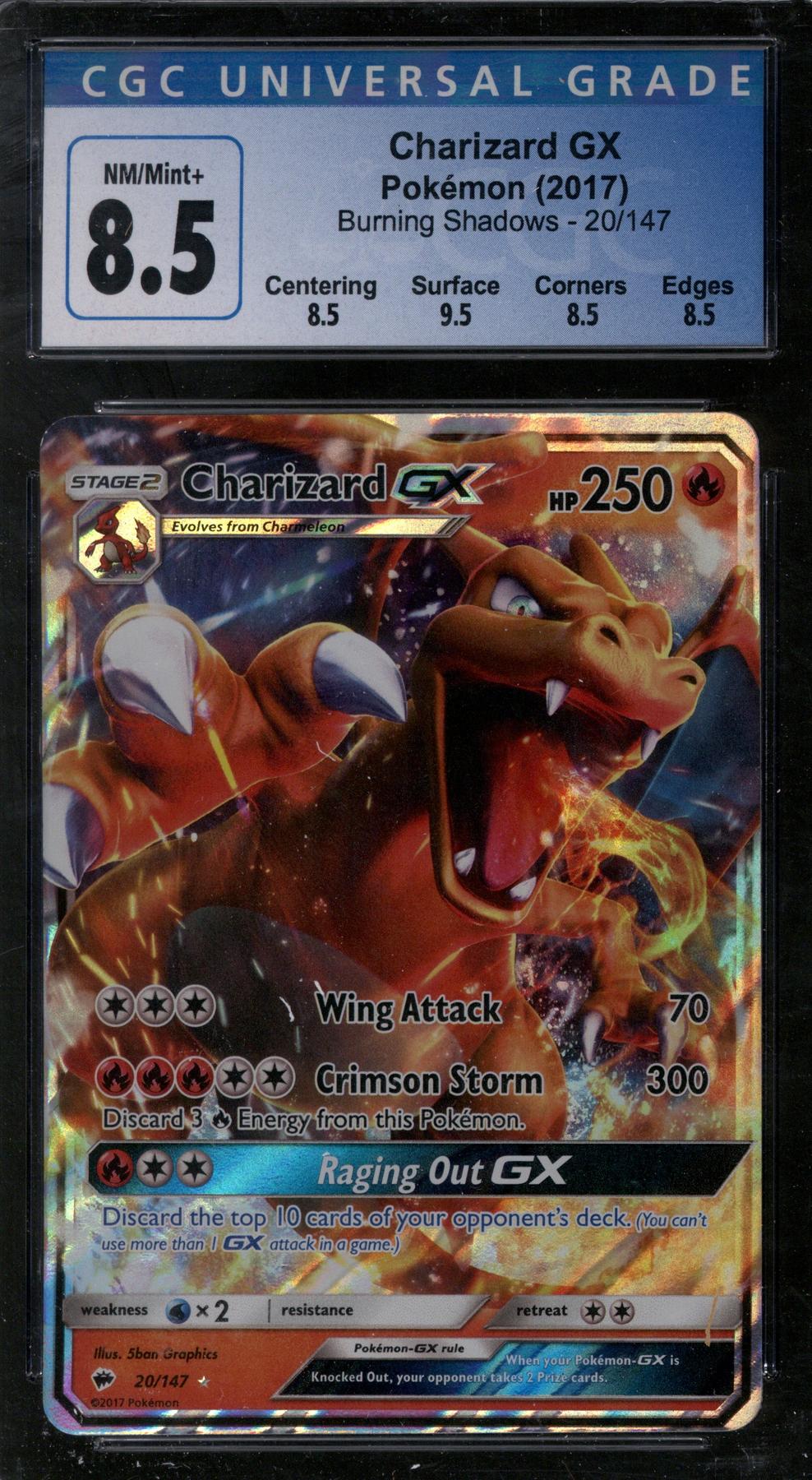 Pokemon Burning Shadows Charizard GX 20/147 CGC 8.5 | DA Card World