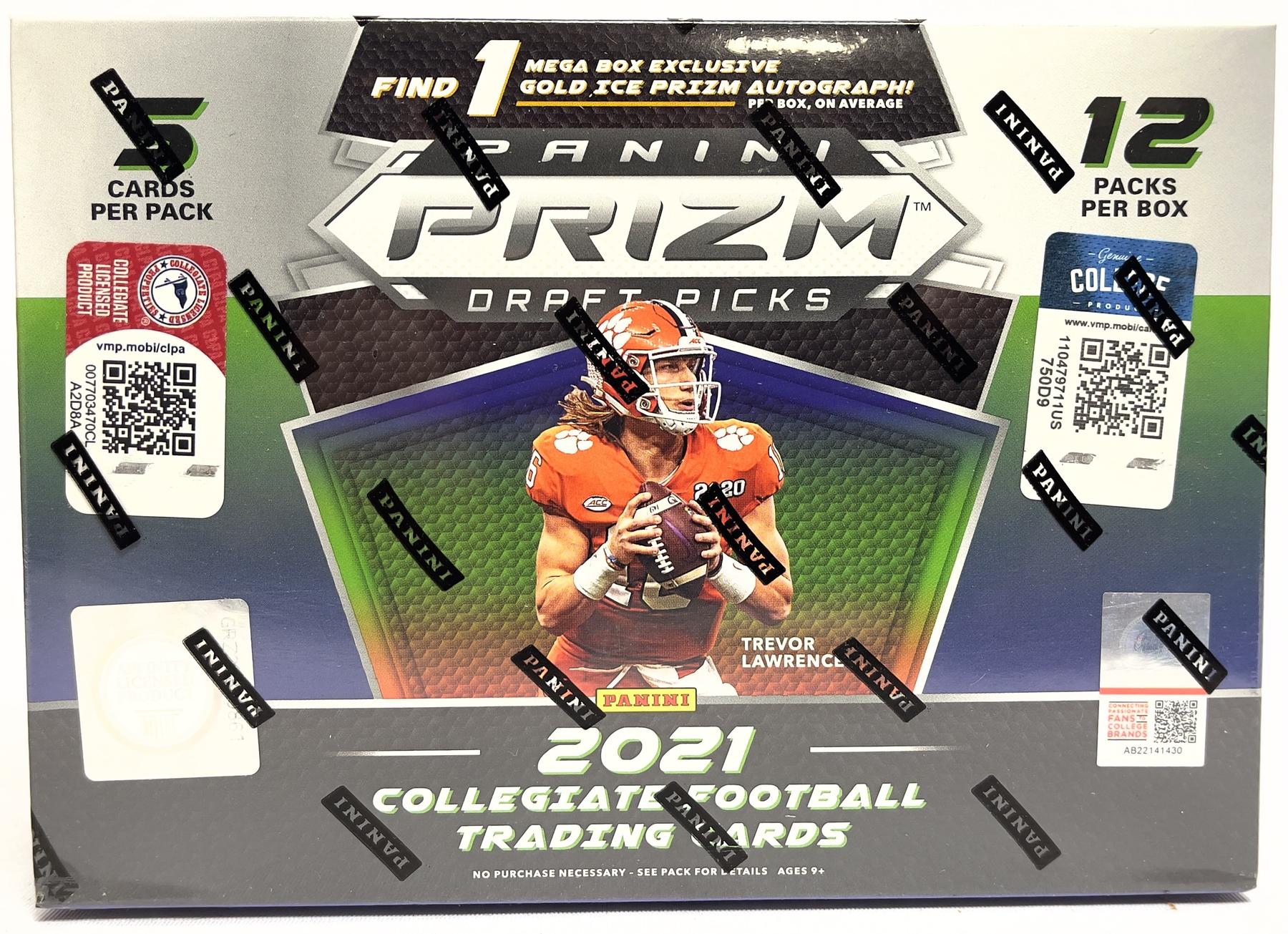 2021 Panini Prizm Draft Picks Football Mega Box (Gold Ice Prizms!) DA