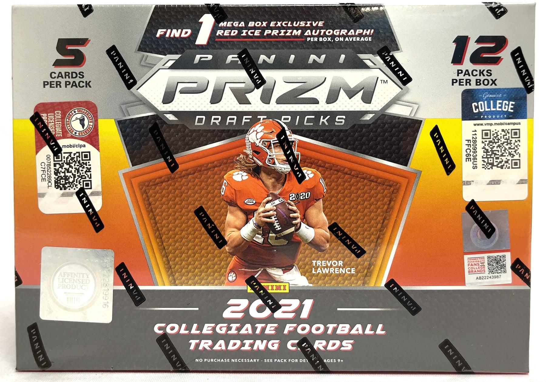 2021 Panini Prizm Draft Picks Football Mega Box with (12) Packs