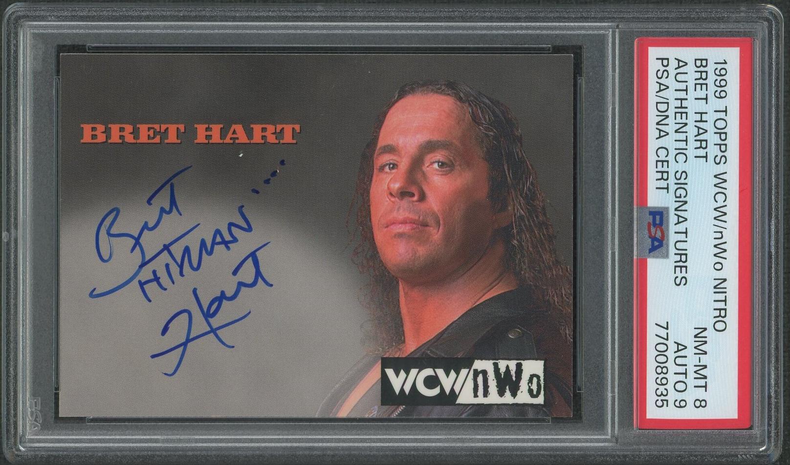 1999 Topps WCW/nWo Nitro Bret Hart Auto PSA 8 (NM-MT) Auto Grade 9 | DA ...