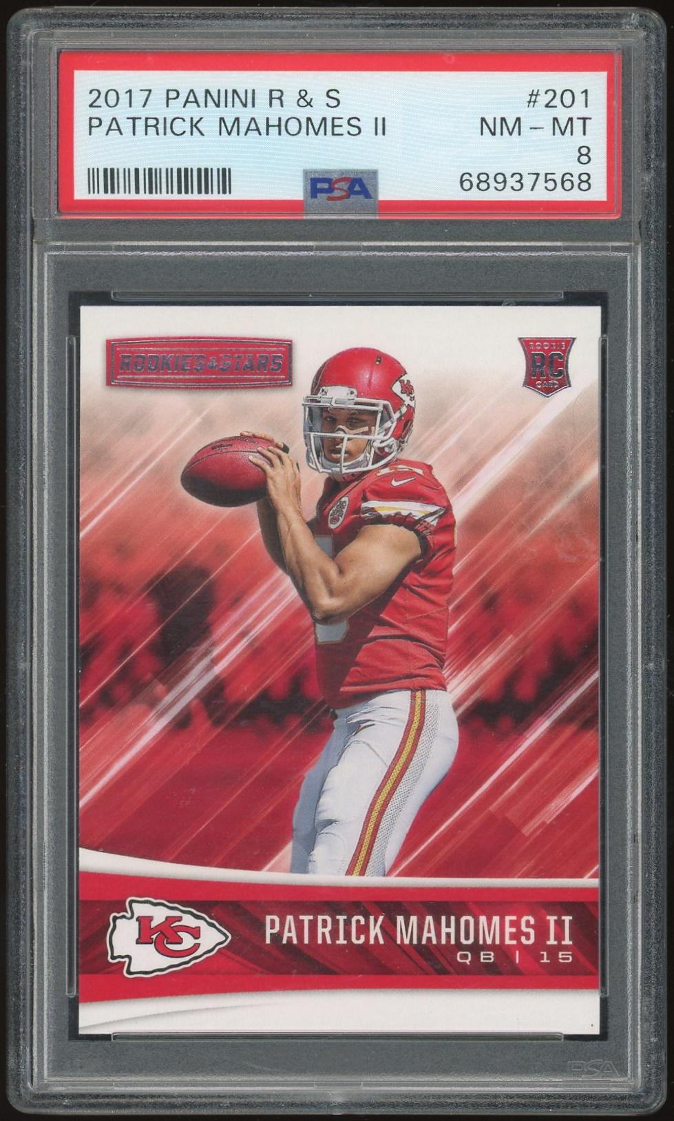 2017 Panini Rookies & Stars 201 Patrick Mahomes RC PSA 8 *7568 (Reed