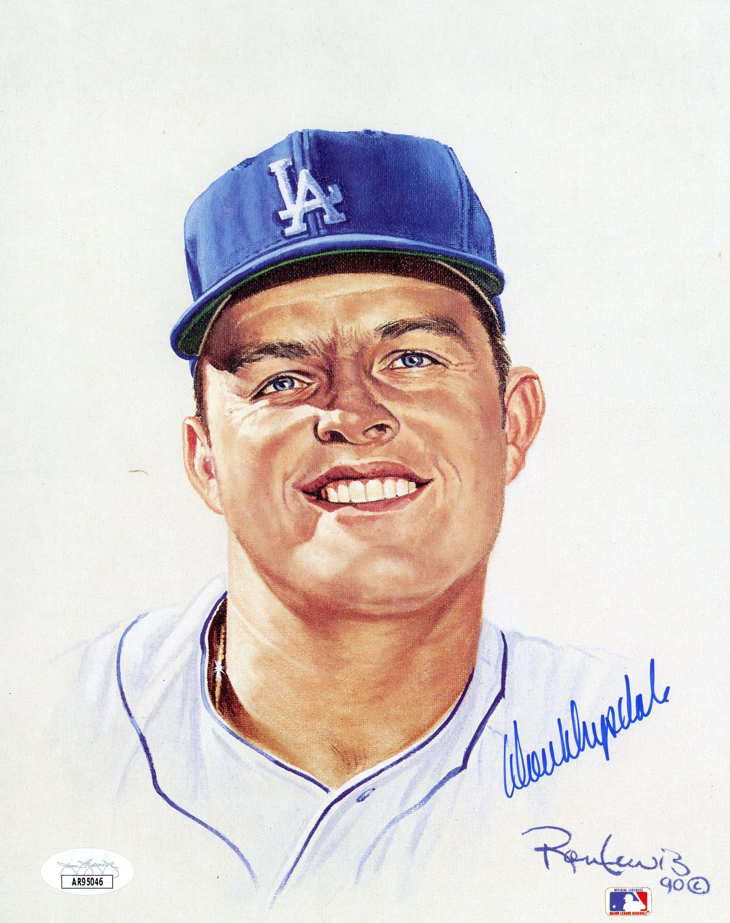 Don Drysdale LA Dodgers Autographed 8x10 Ron Lewis Art JSA AR95046 ...