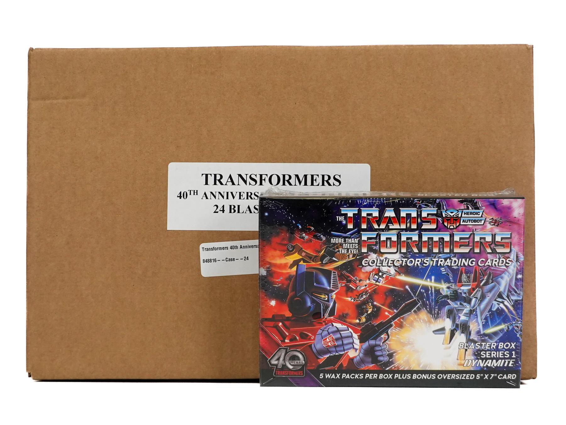 Transformers 40th Anniversary Trading Cards 5-Pack Blaster 24-Box Case  (Dynamite Entertainment 2024)