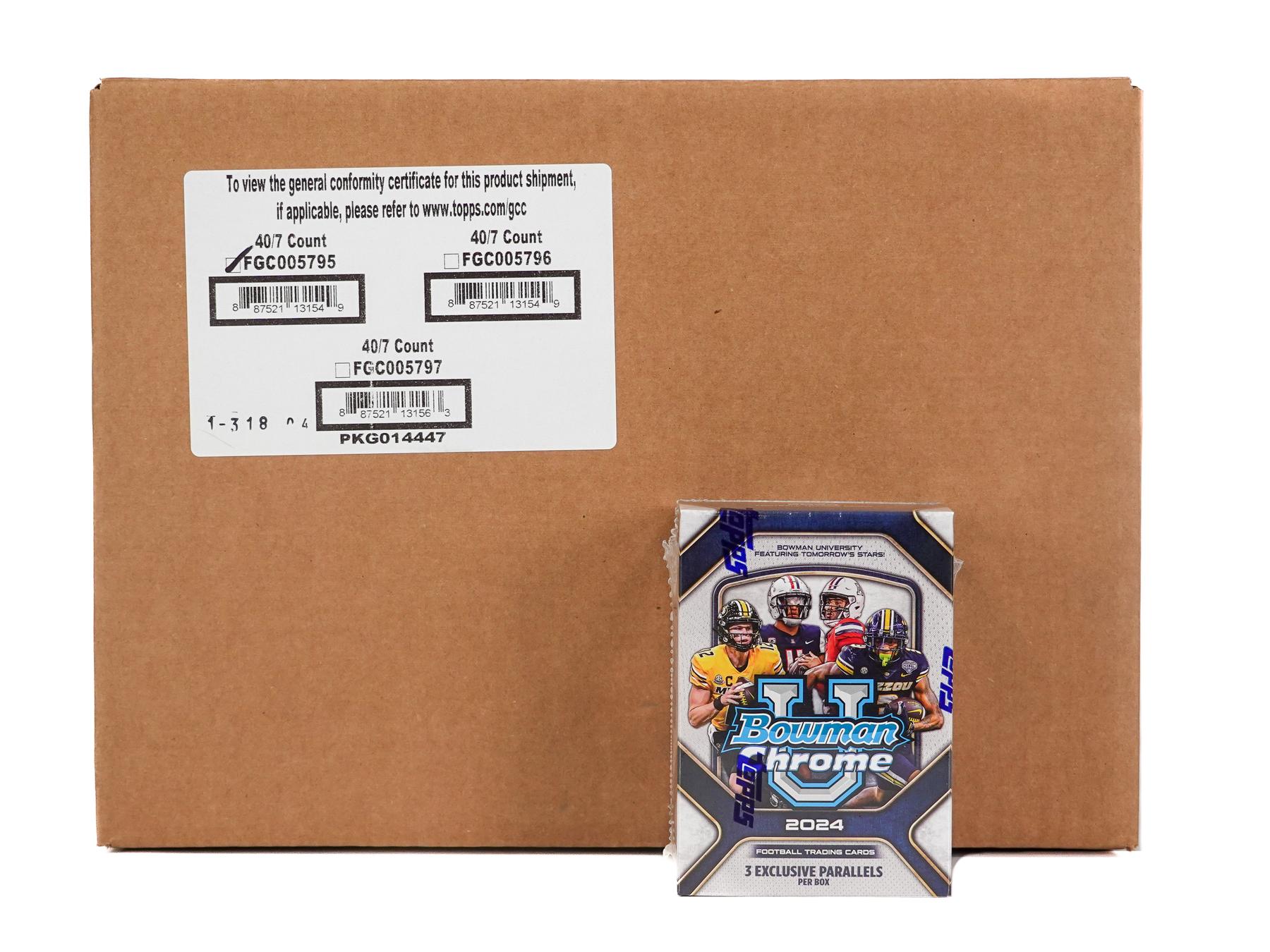 2024 Bowman University Chrome Football Blaster 40-Box Case | DA