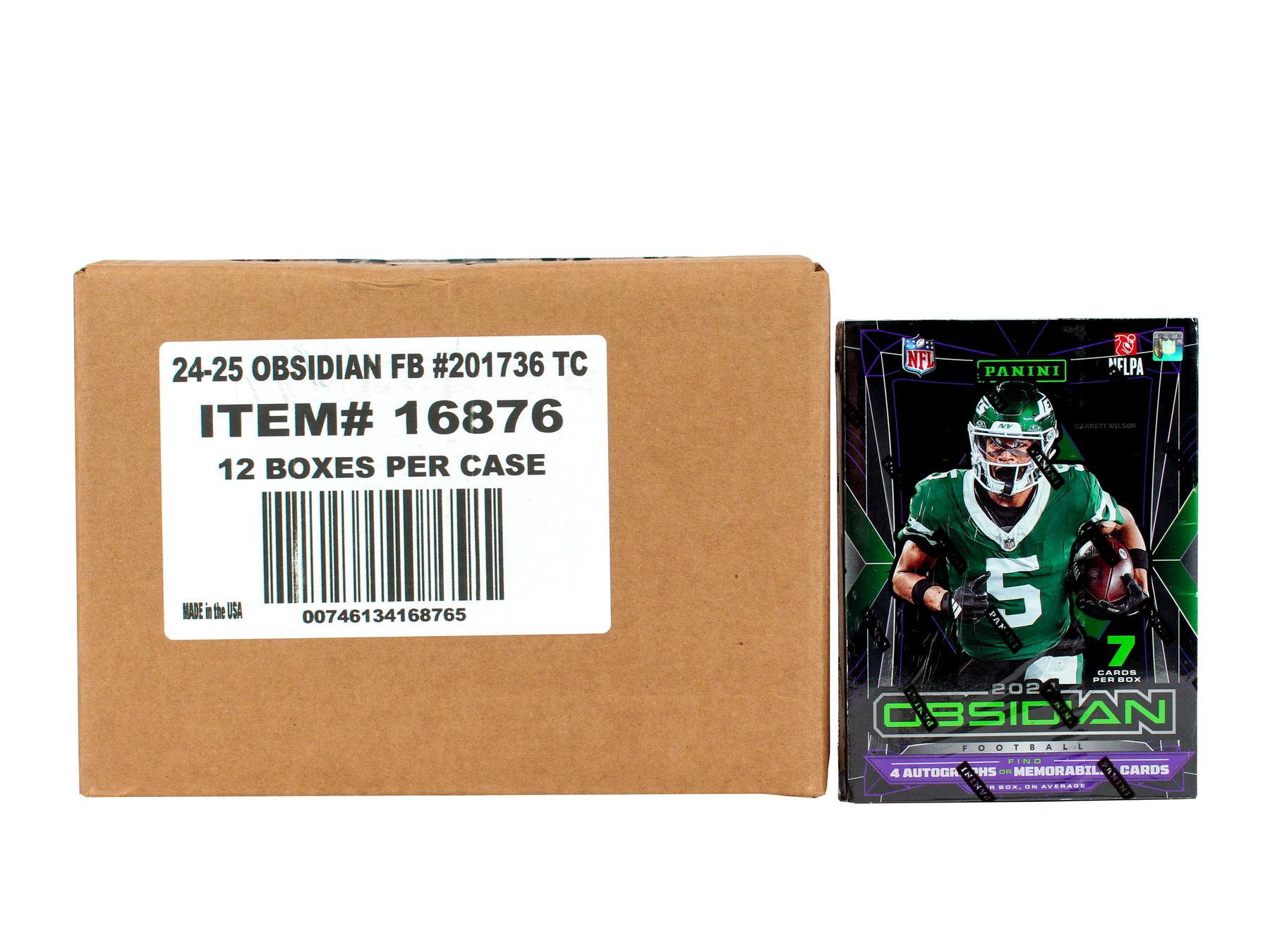 2024 Panini Obsidian Football Hobby 12-Box Case DA Card World