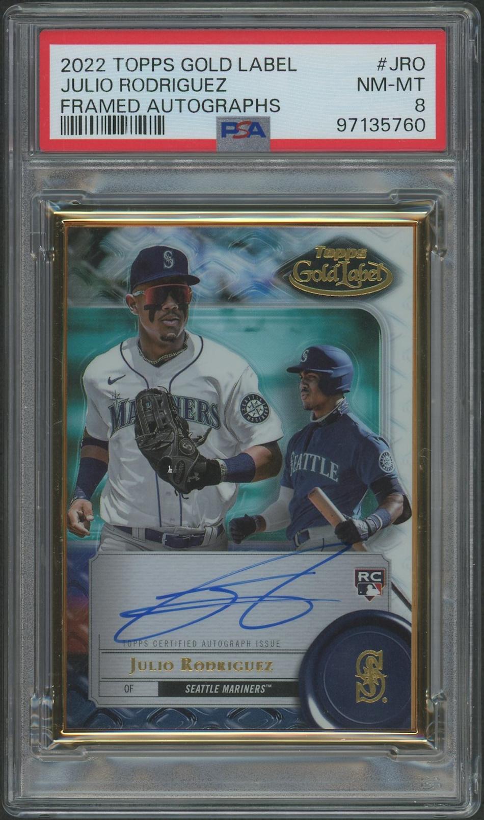 topps JULIO RODRIGUEZ RC AUTO 25シリ PSA8 2022 Topps Gold Label