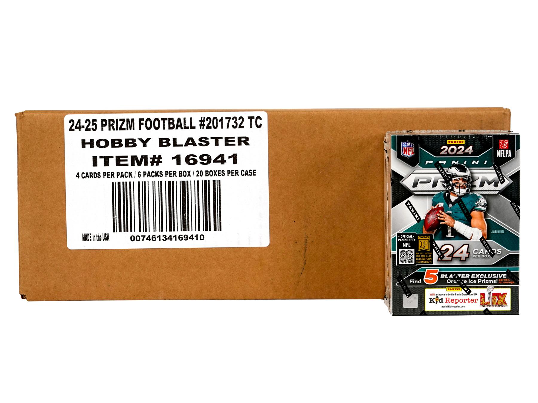 2024 Panini Prizm Football Blaster Hobby 20-Box Case (Orange Ice