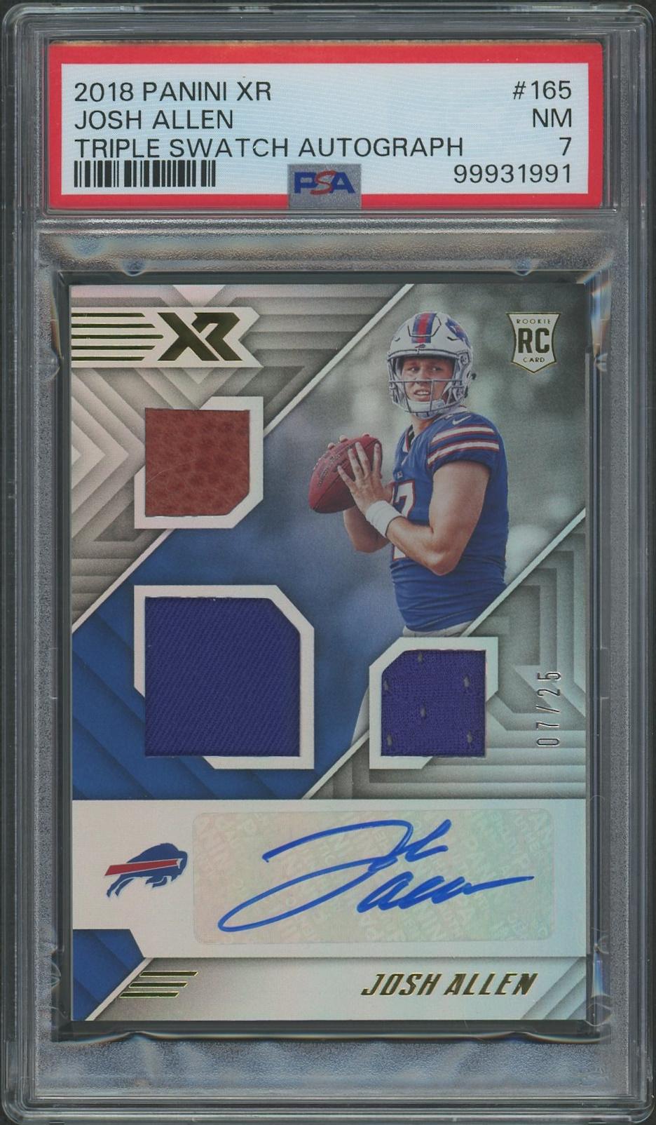 2018 Panini XR Football #165 Josh Allen Triple Swatch Ball