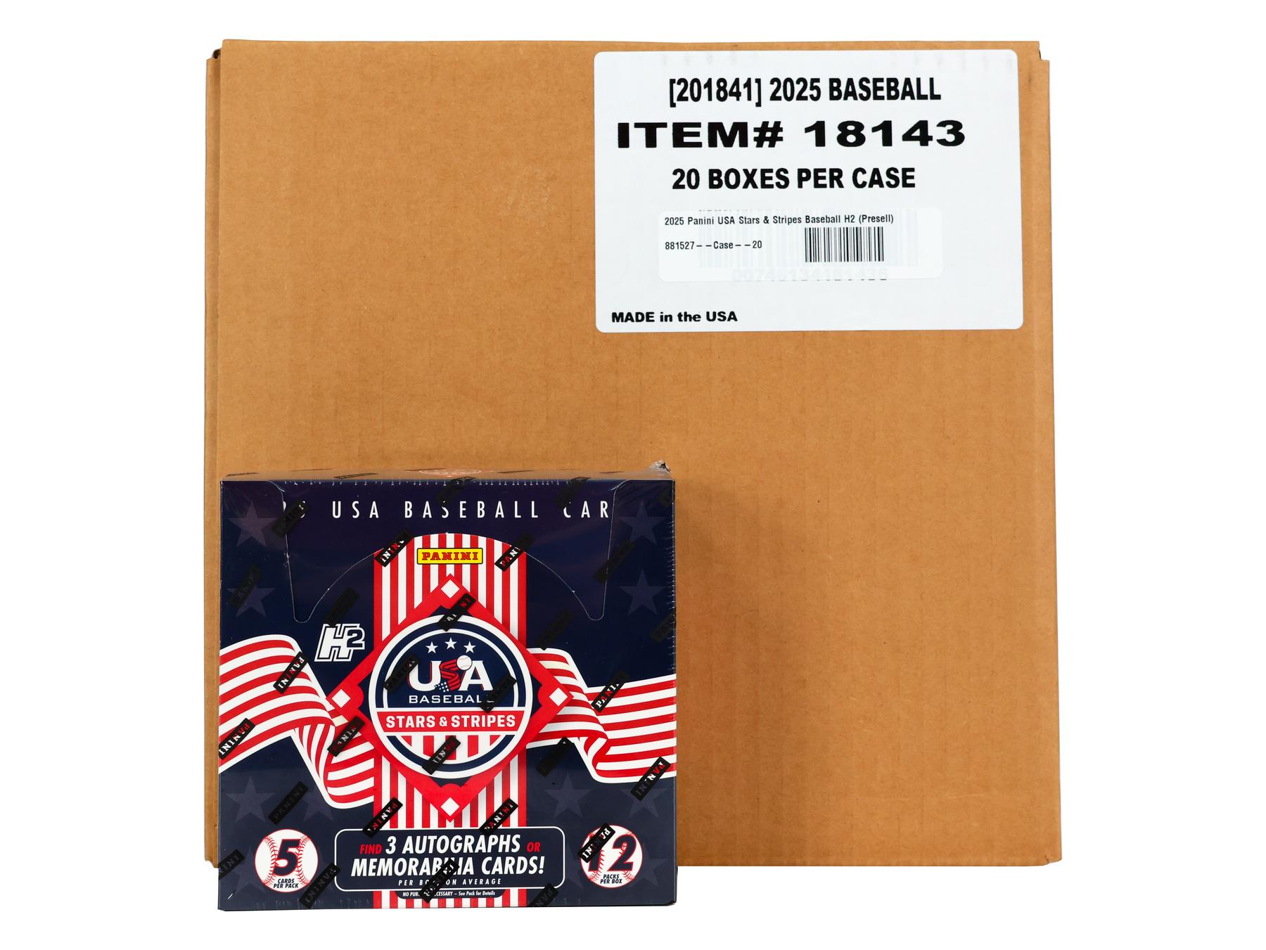 2025 Panini USA Stars & Stripes Baseball H2 20-Box Case | DA Card