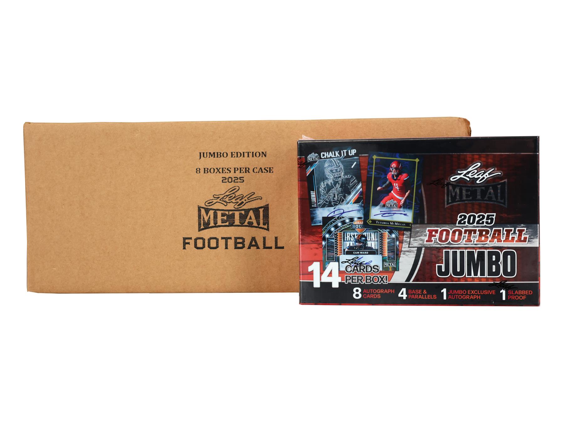 2025 Leaf Metal Football Hobby Jumbo 8-Box Case | DA Card World