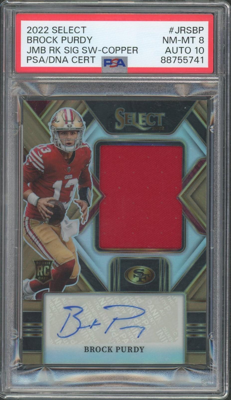 2022 Panini Select Brock Purdy Jumbo Rookie Signature Swatches