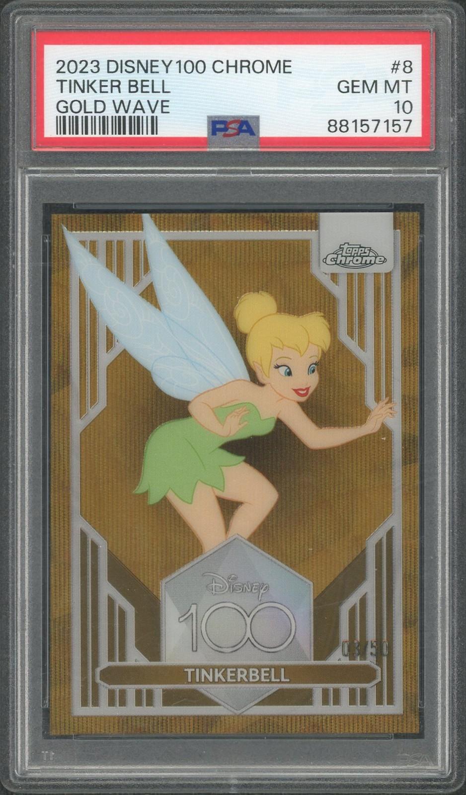 2023 Topps Disney 100 Tinkerbell Gold Wave Refractor /50 PSA 10