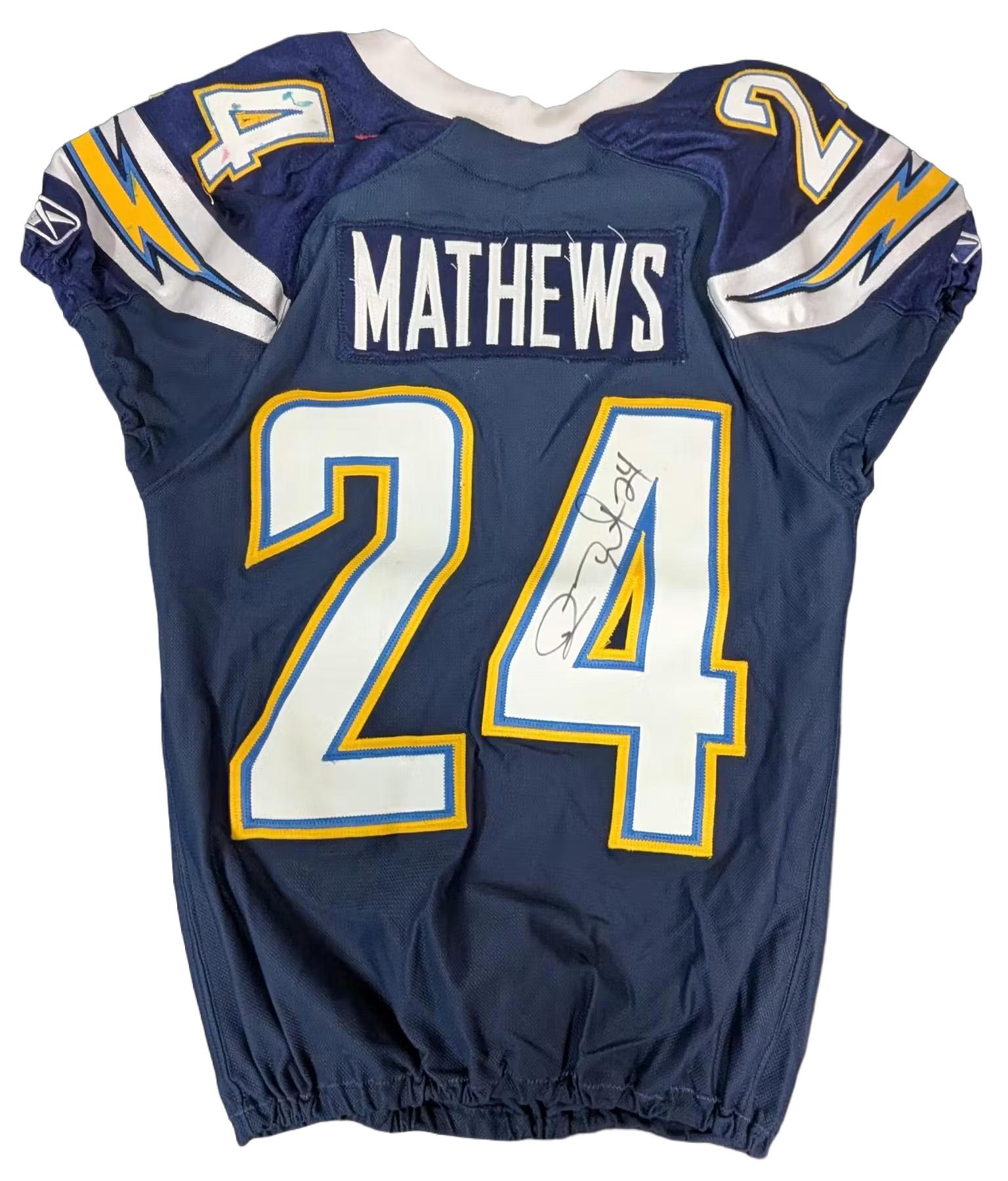 Ryan Mathews 2010 San Diego Chargers Autographed Rookie Game Used