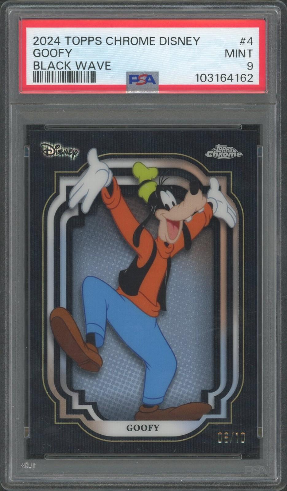 2024 Topps Chrome Disney Goofy Black Wave Refractor /10 PSA 9 | DA