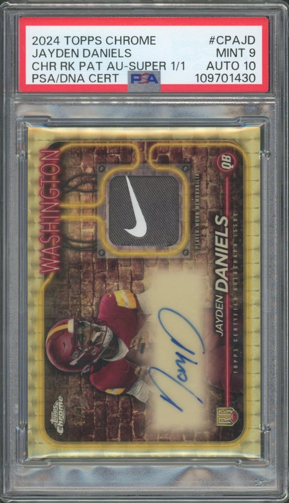 2024 Topps Chrome Jayden Daniels Superfractor Rookie Patch Auto 1