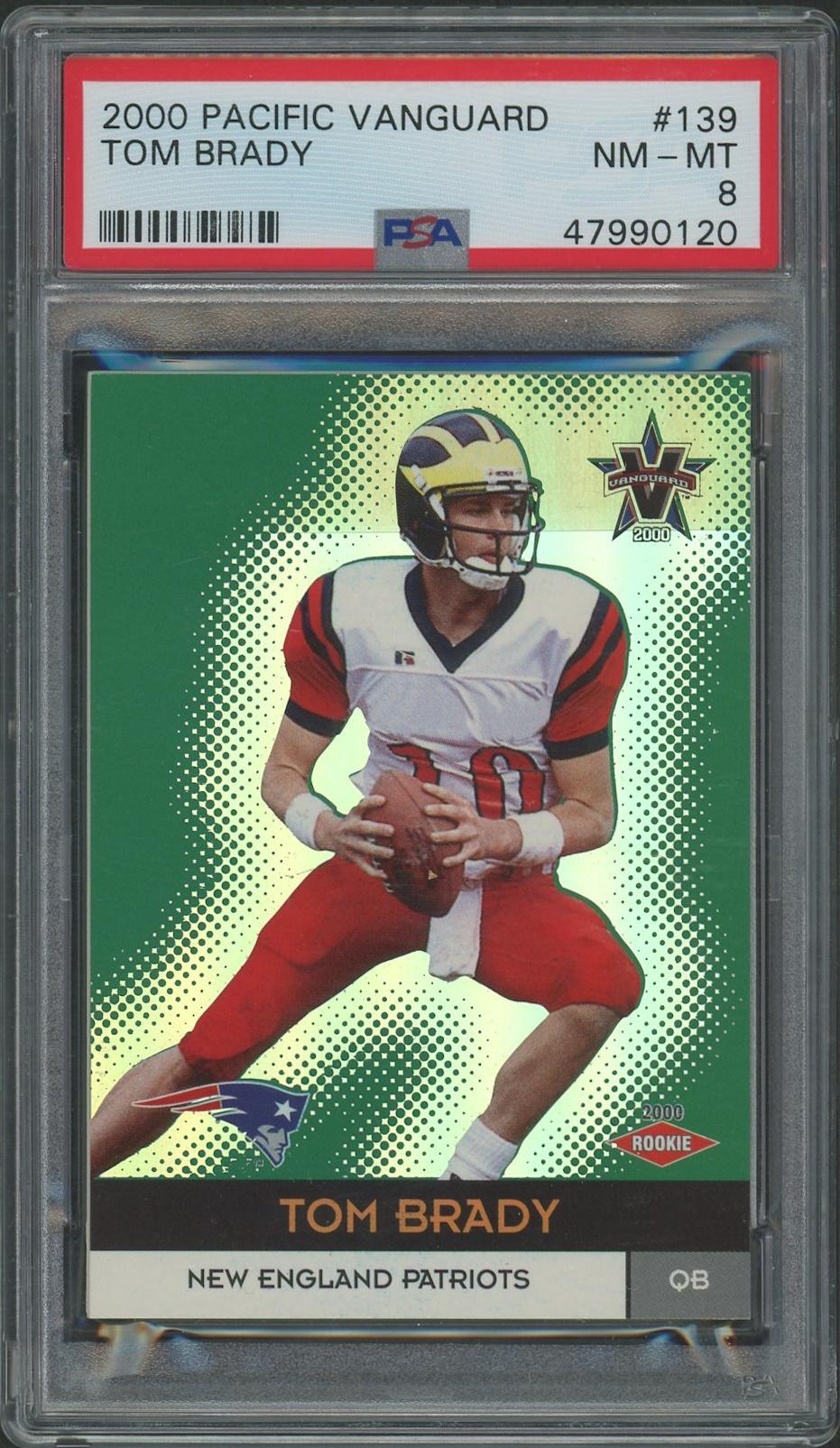2000 Pacific Vanguard Football #139 Tom Brady Rookie #330