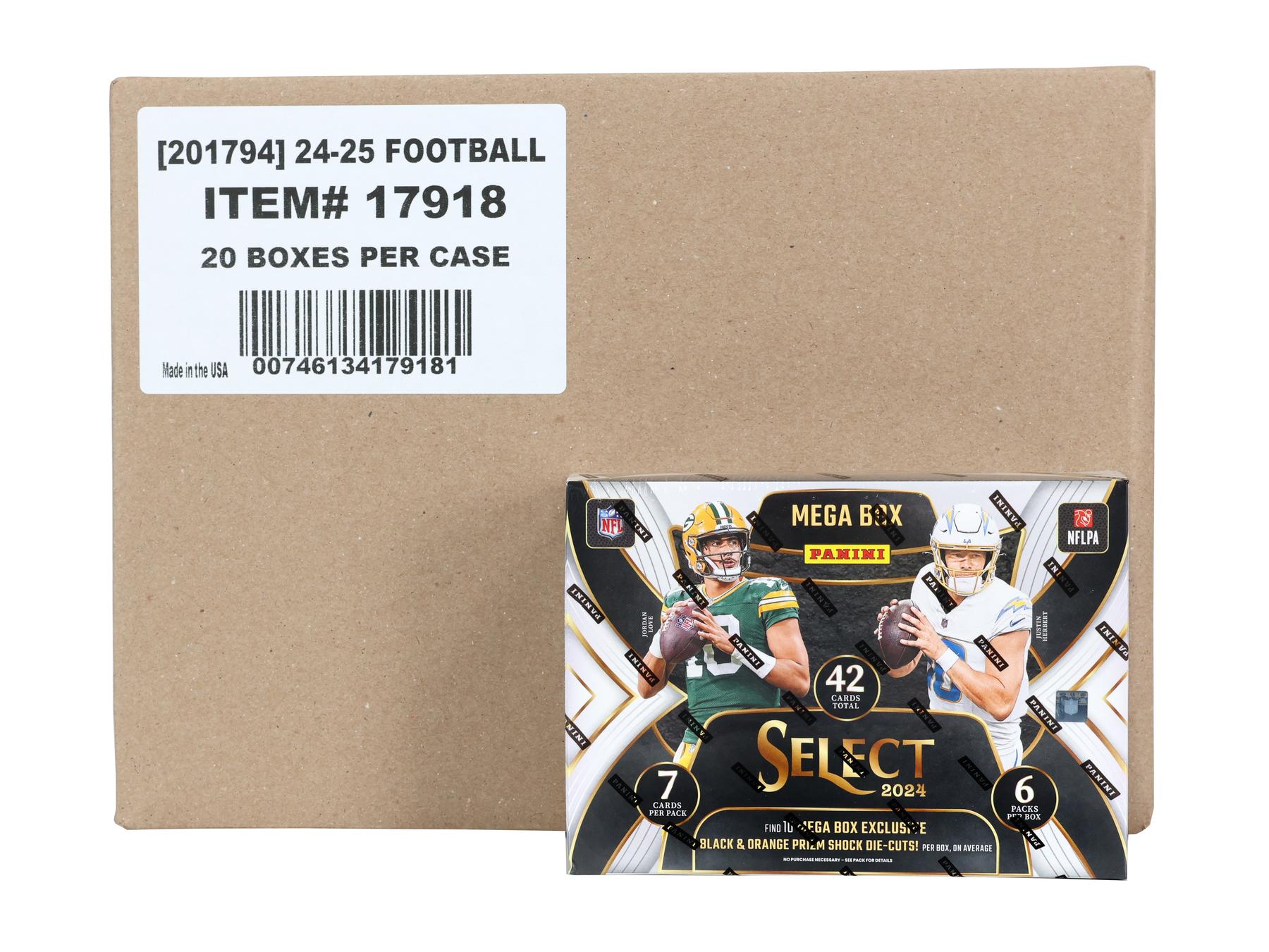 2024 Panini Select Football Hobby Mega 20-Box Case (Black & Orange
