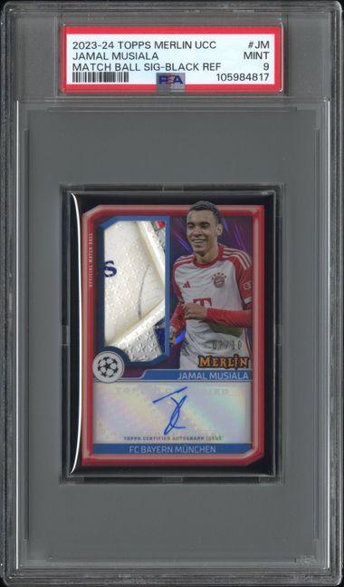 2023-24 Topps Merlin Jamal Musiala Black Refractor Match Ball Auto