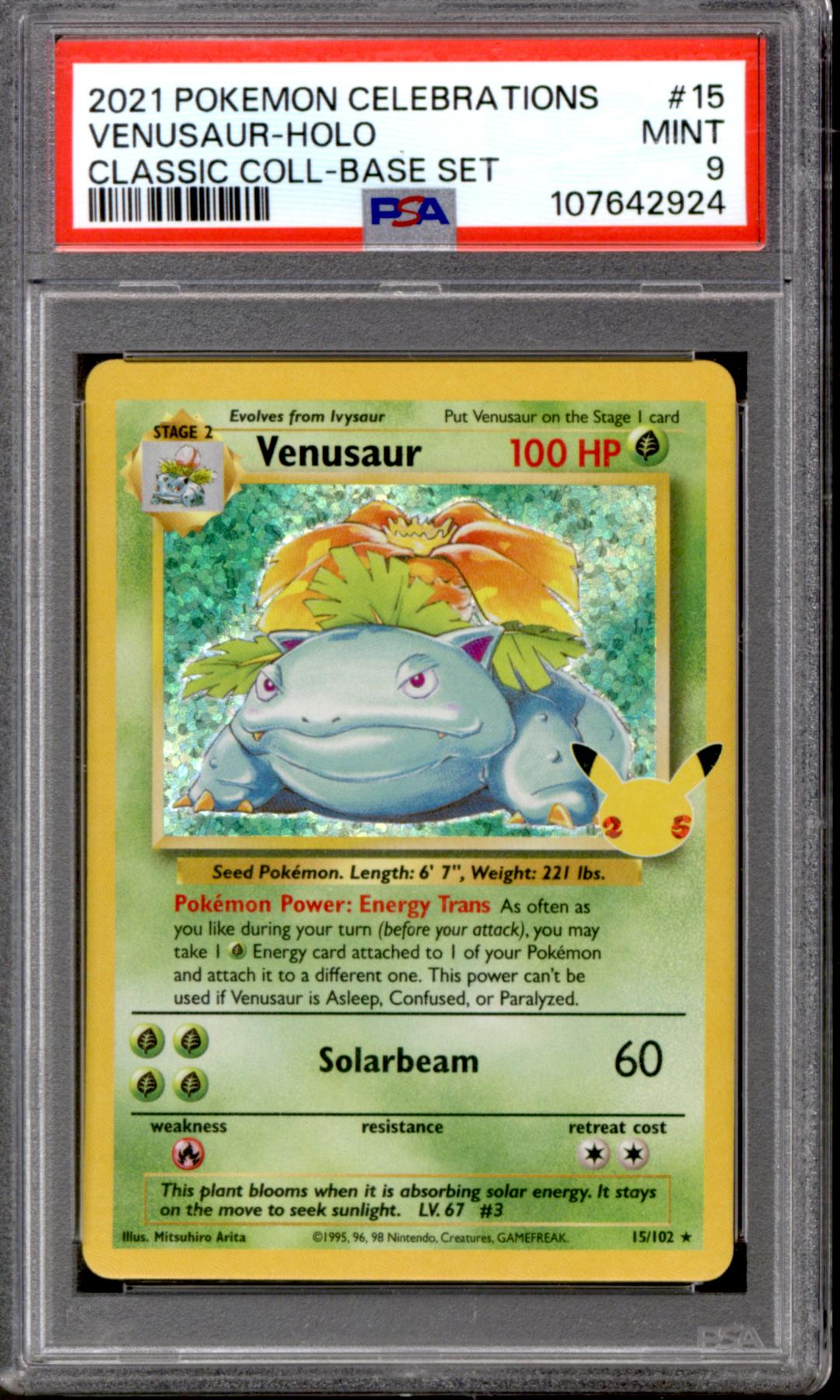 【PSA9】フシギバナ 英語 15/102 Venusaur シャドーレス Pokemon Celebrations Classic Collection Venusaur 15/102 PSA 9 | DA