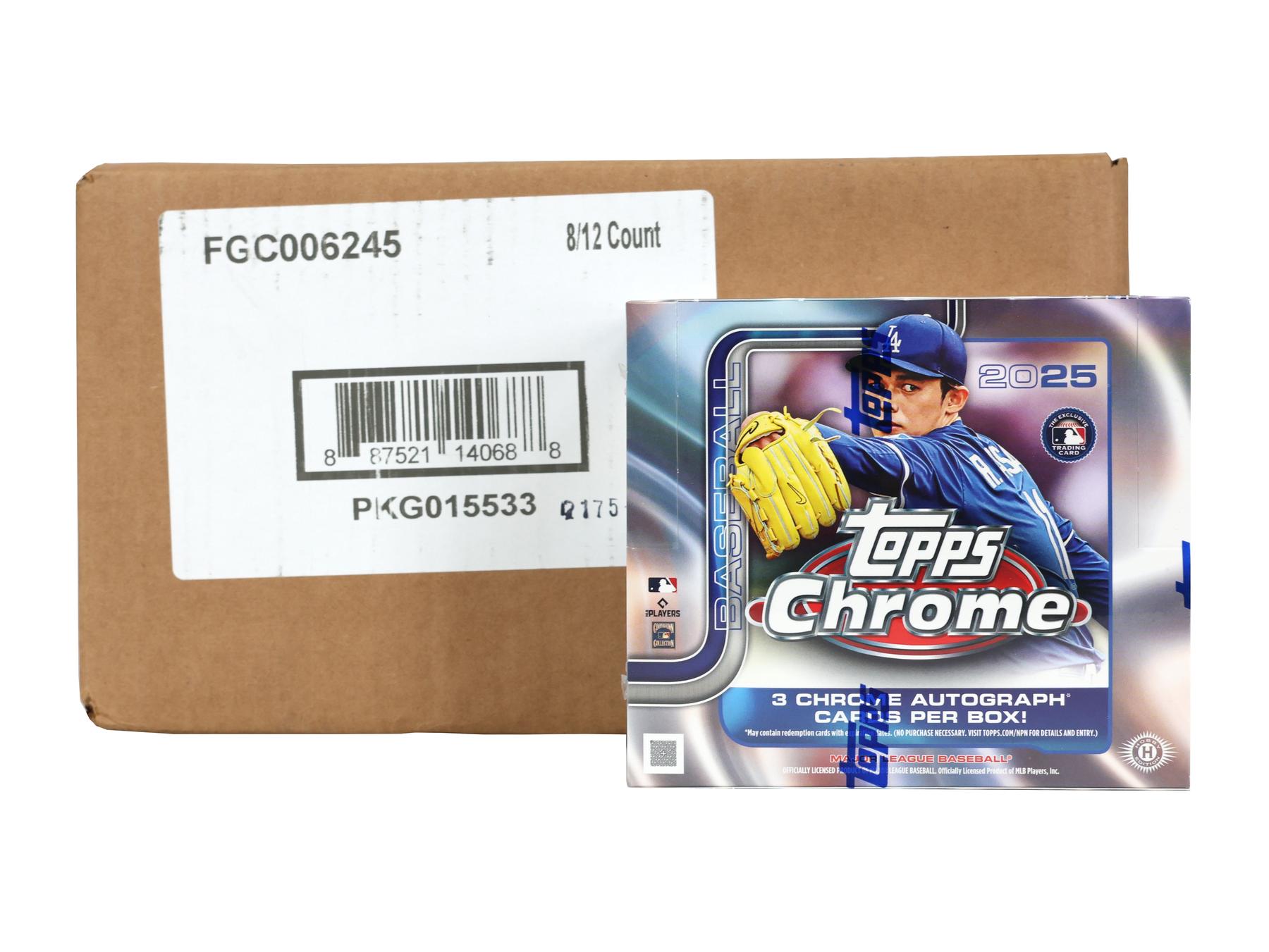 2025 Topps Chrome Baseball Hobby Jumbo 8-Box Case | DA Card World