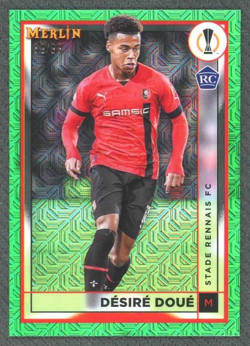 2022/23 Topps Merlin Desire Doue #133 Green Mojo Refractor /99