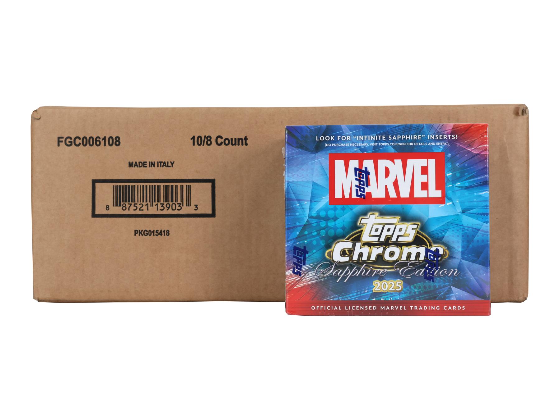 2025 Topps Marvel Chrome Sapphire Hobby 10-Box Case | DA Card World