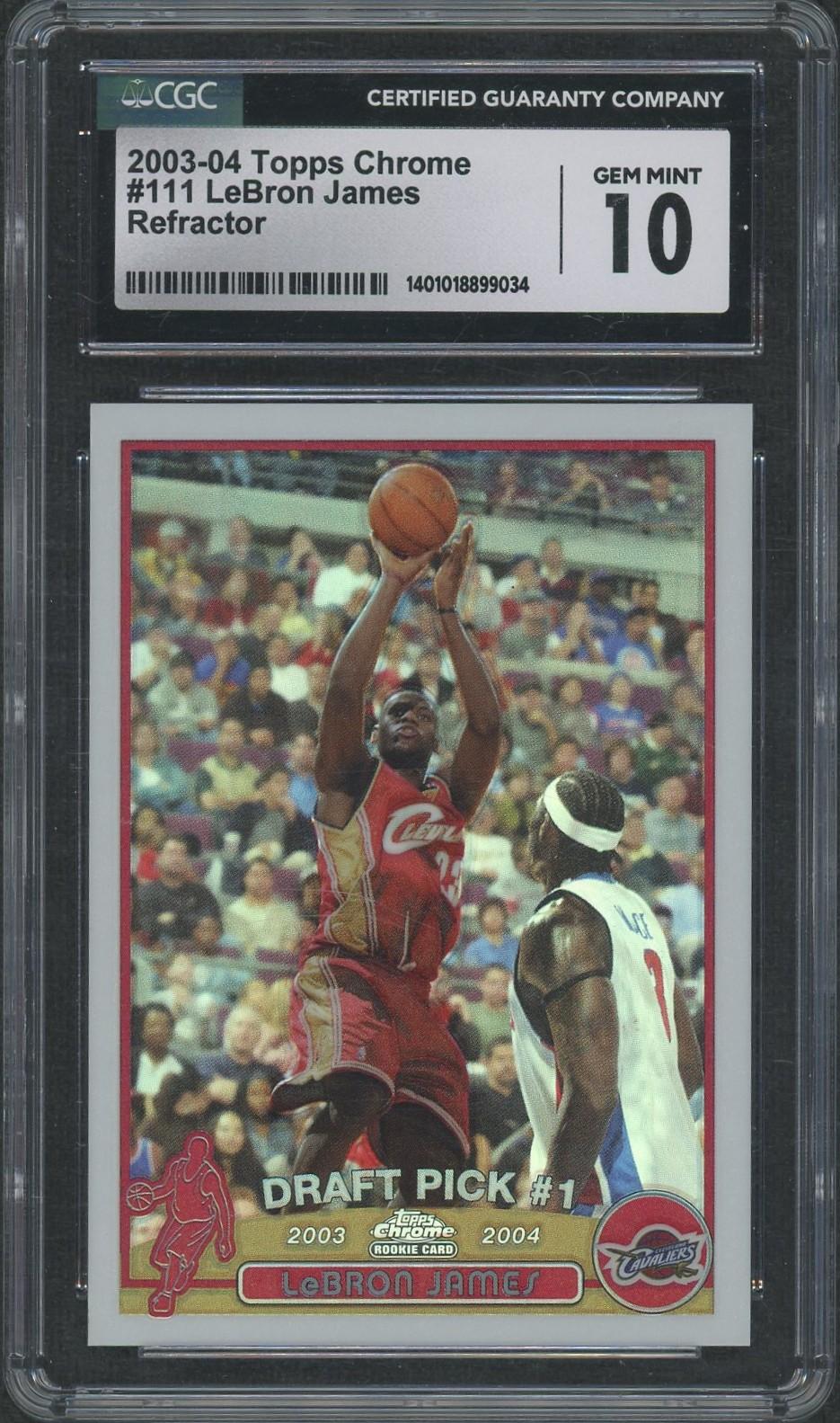 2003/04 Topps Chrome Lebron James Rookie Refractor CGC 10 | DA