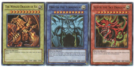 Yu-Gi-Oh Legendary Collection Egyptian God Card Ultra Rare Complete Set ...