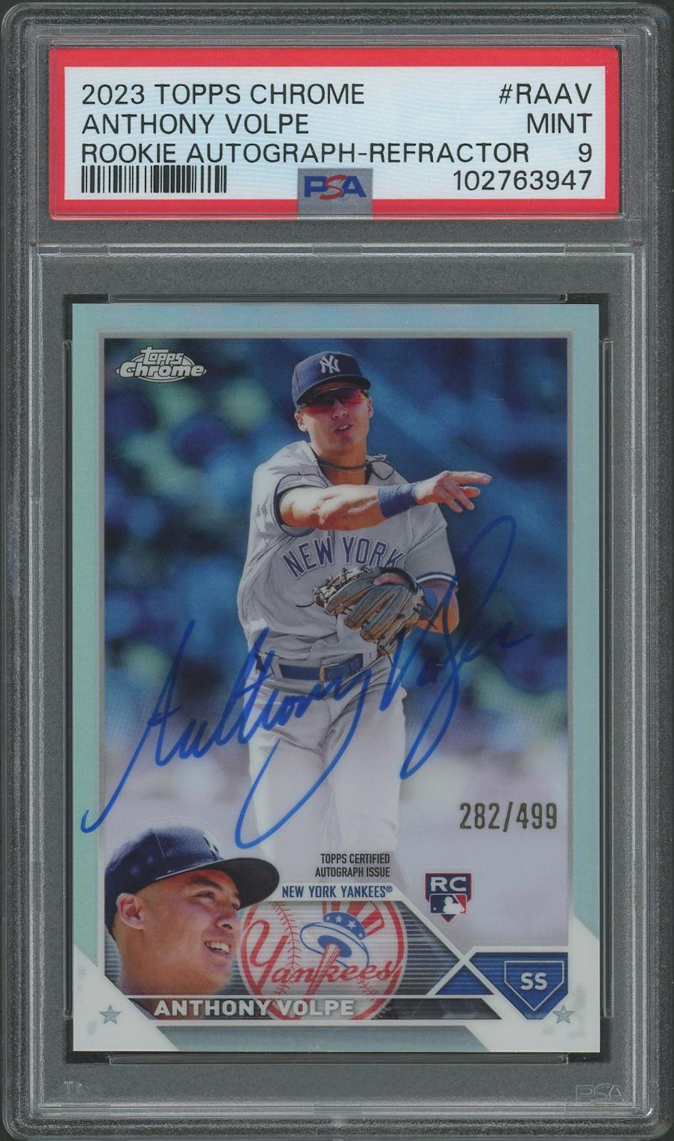 アンス ファティChrome rookie Refractor PSA 9 2023 Topps Chrome Baseball #RAAV Anthony Volpe Refractor