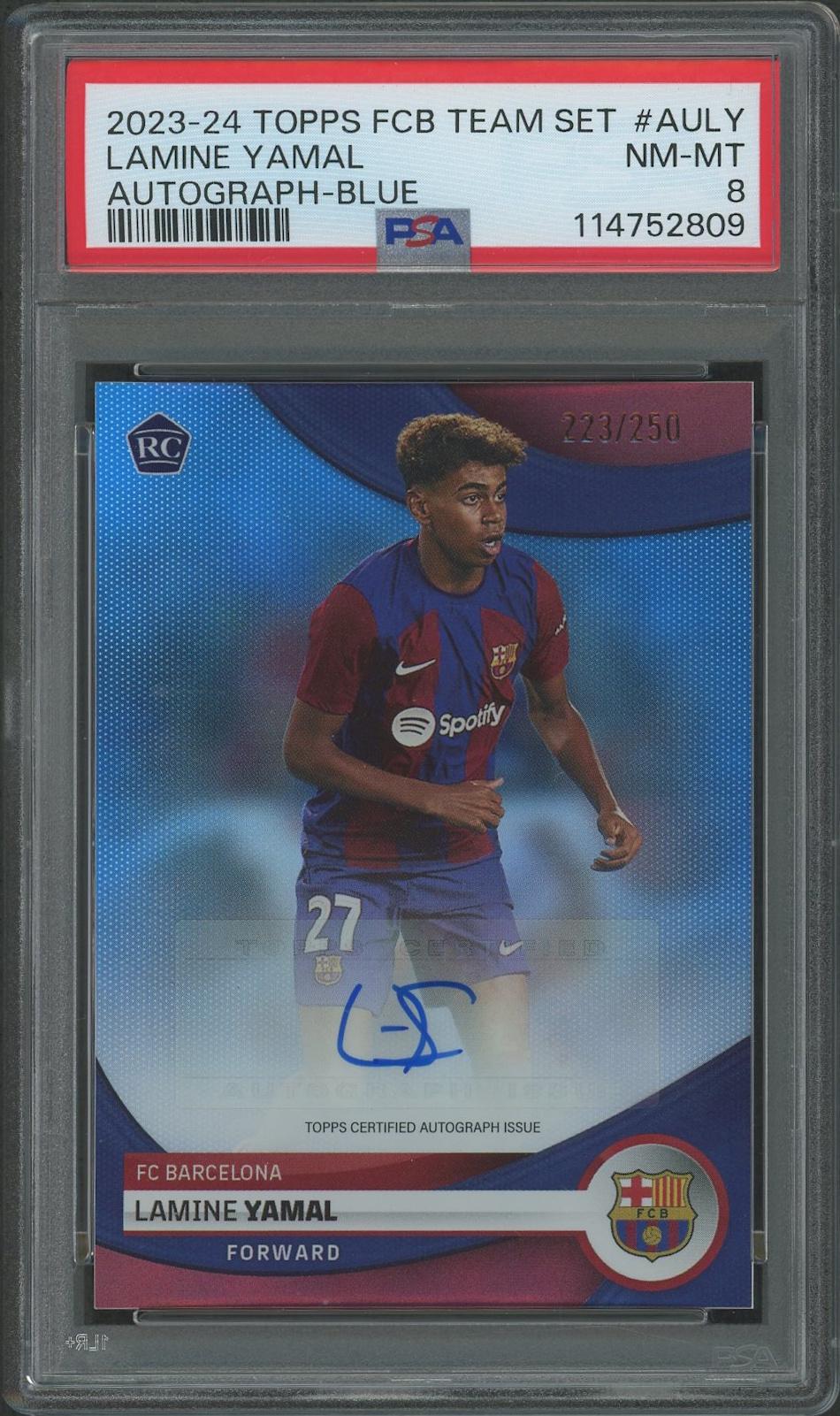 2023/24 Topps FC Barcelona Soccer #AULY Lamine Yamal Blue Foil