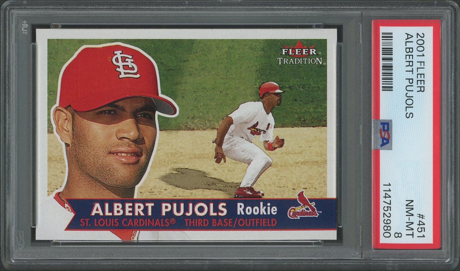 2001 Fleer Tradition Baseball #451 Albert Pujols Rookie PSA 8 (NM