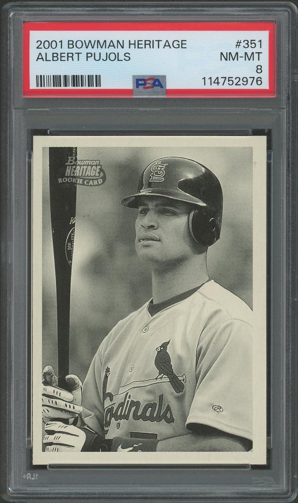 2001 Bowman Heritage Baseball #351 Albert Pujols Rookie PSA 8 (NM