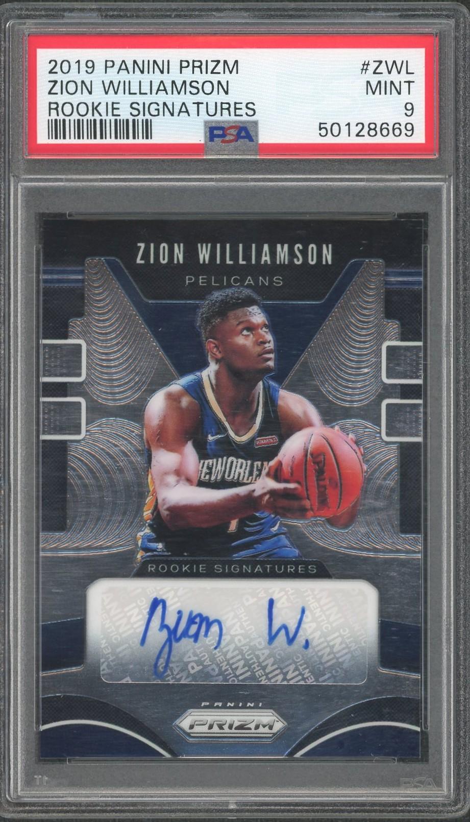 2019/20 Panini Prizm Zion Williamson Rookie Signatures PSA 9 | DA
