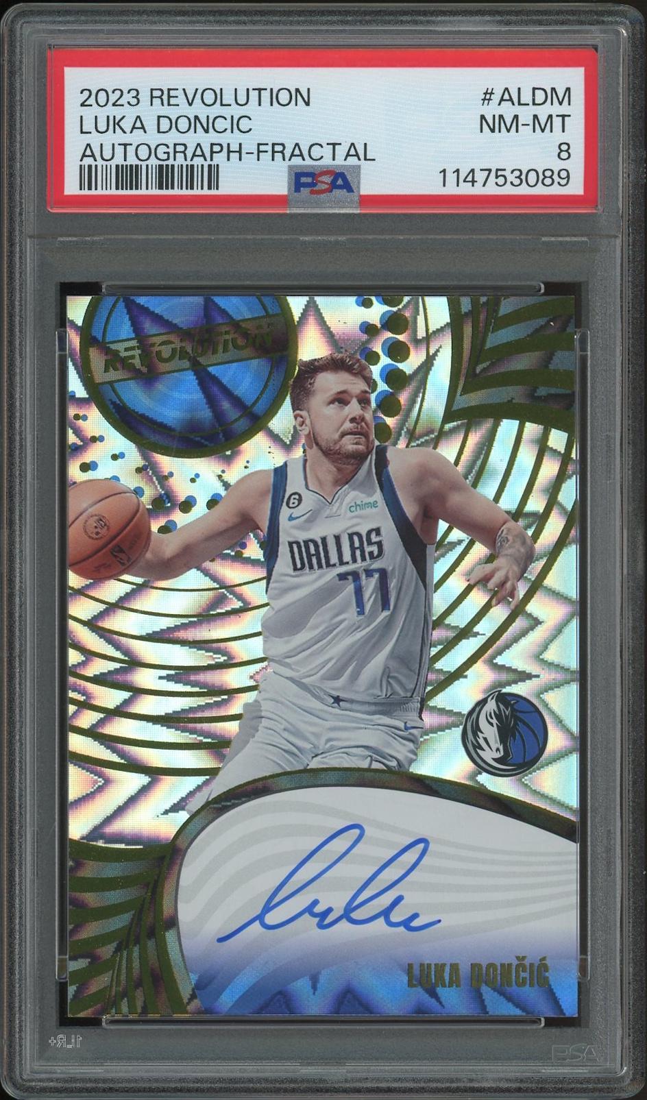 Luka doncic revolution 100シリ 直書きauto 2023/24 Panini Revolution Basketball #ALDM Luka Doncic Fractal