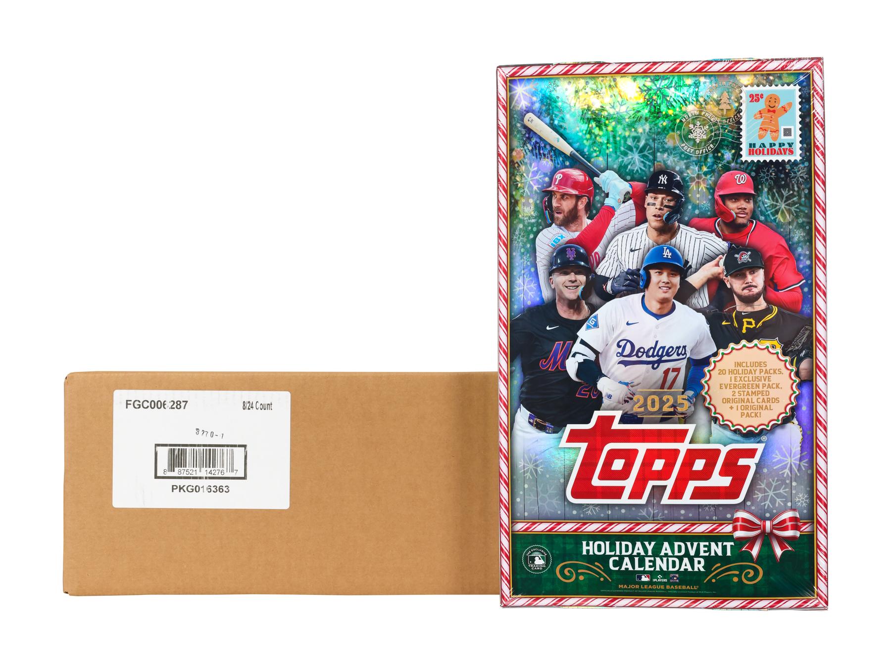 2025 Topps Holiday Baseball Advent Calendar 8-Box Case | DA Card World