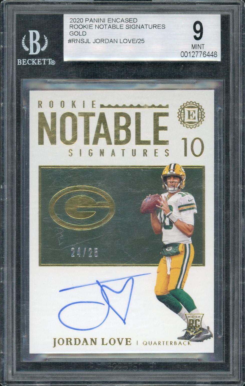 2020 Panini Encased Jordan Love Rookie Notable Signatures