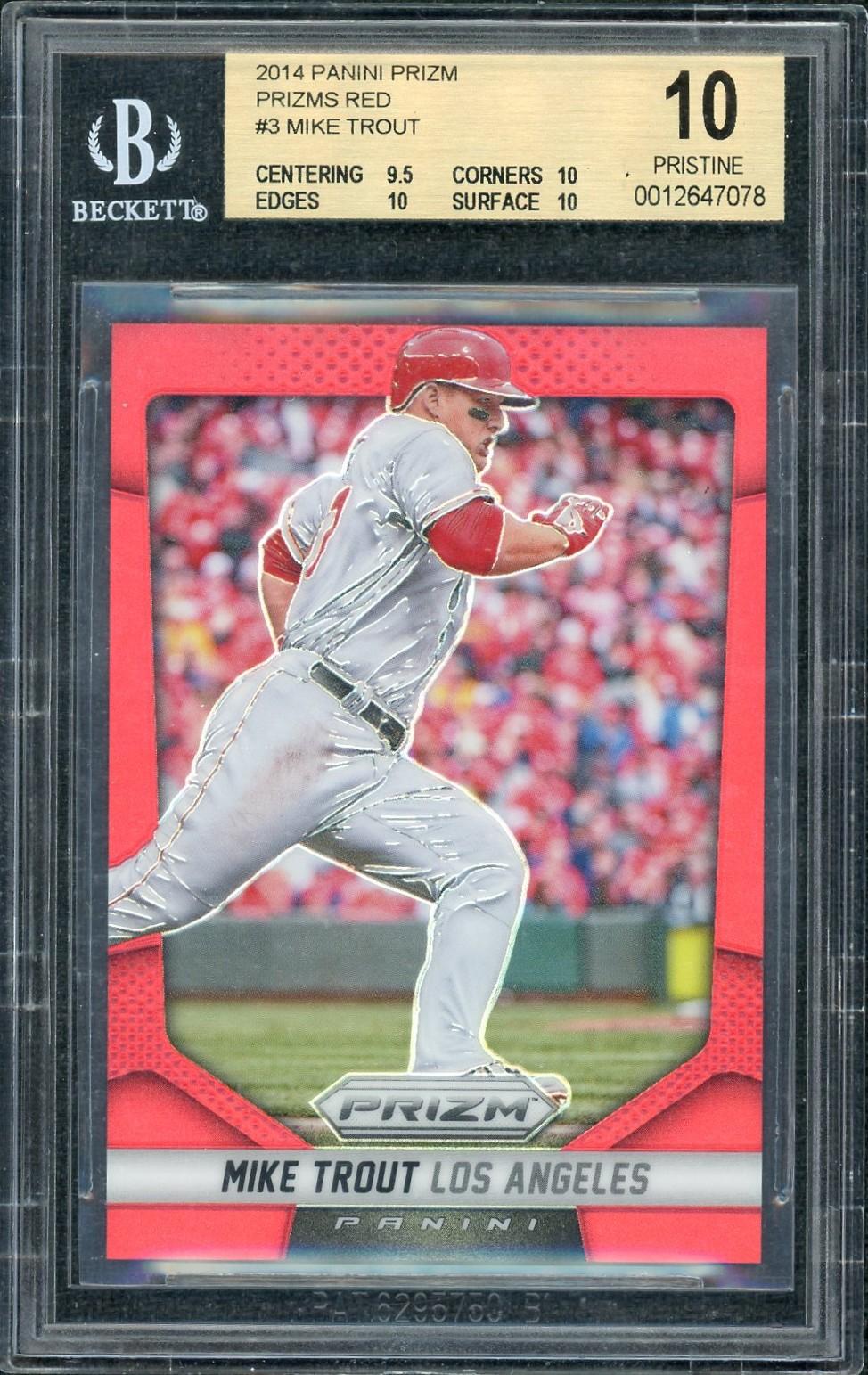 2014 Panini Prizm Mike Trout #3 Red /25 BGS 10 | DA Card World