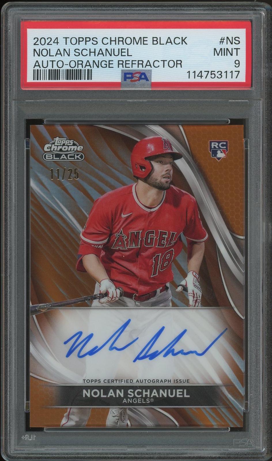 2024 Topps Chrome Black Baseball #NS Nolan Schanuel Orange