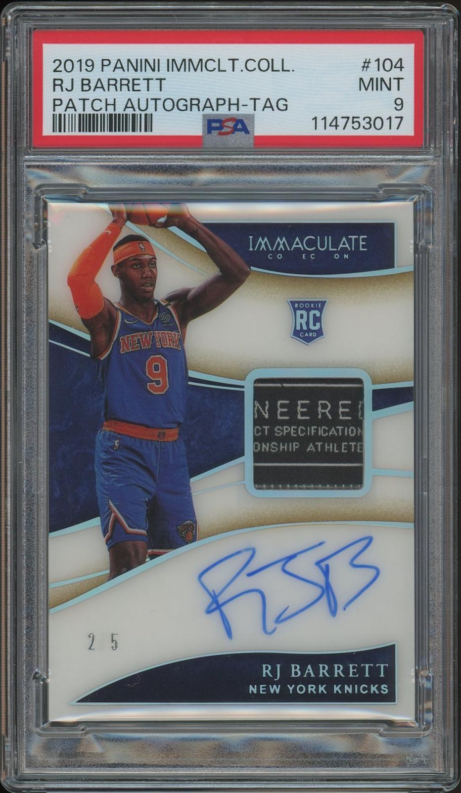 2019/20 Panini Immaculate Collection Basketball #104 RJ Barrett