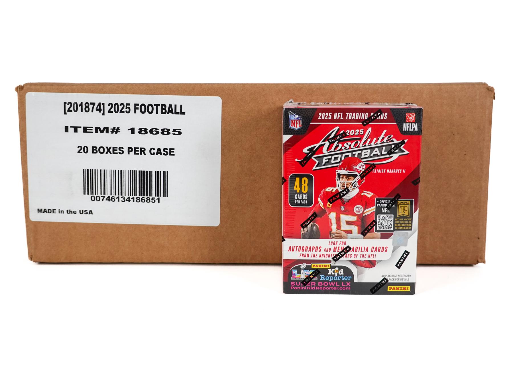 2025 Panini Absolute Football Blaster Hobby 20-Box Case (Purple