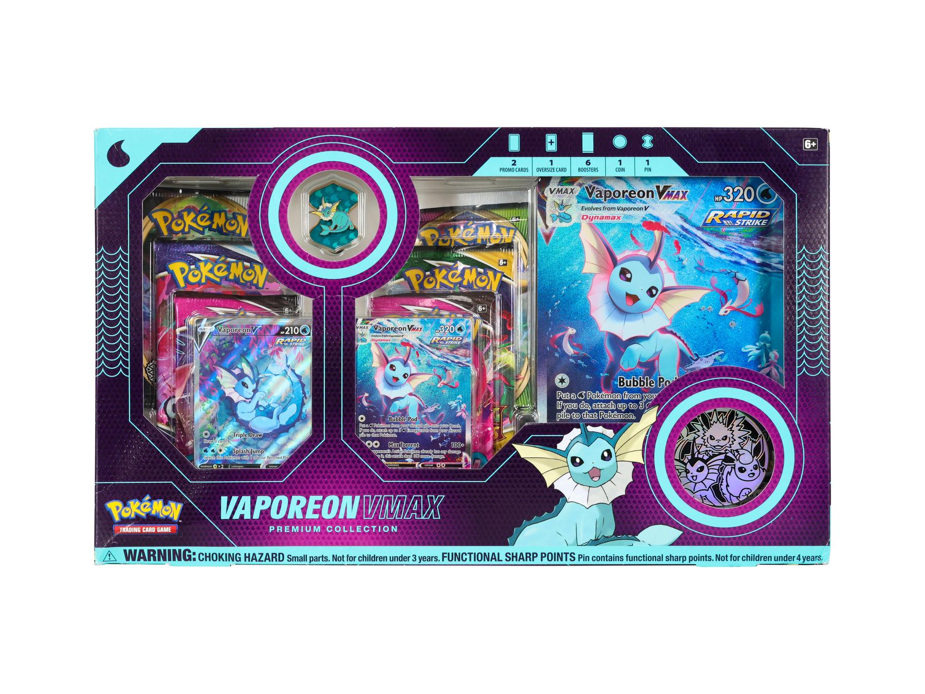100 vmax pokemon cards box Pokmon TCG: Vaporeon Premium Collection Pokemon Vmax Climax Booster Box