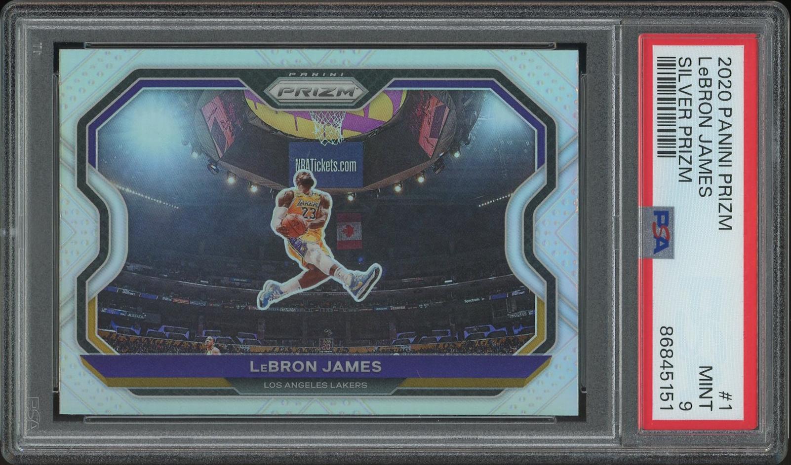 2020/21 Panini Prizm Basketball #1 LeBron James Silver Prizm PSA 9