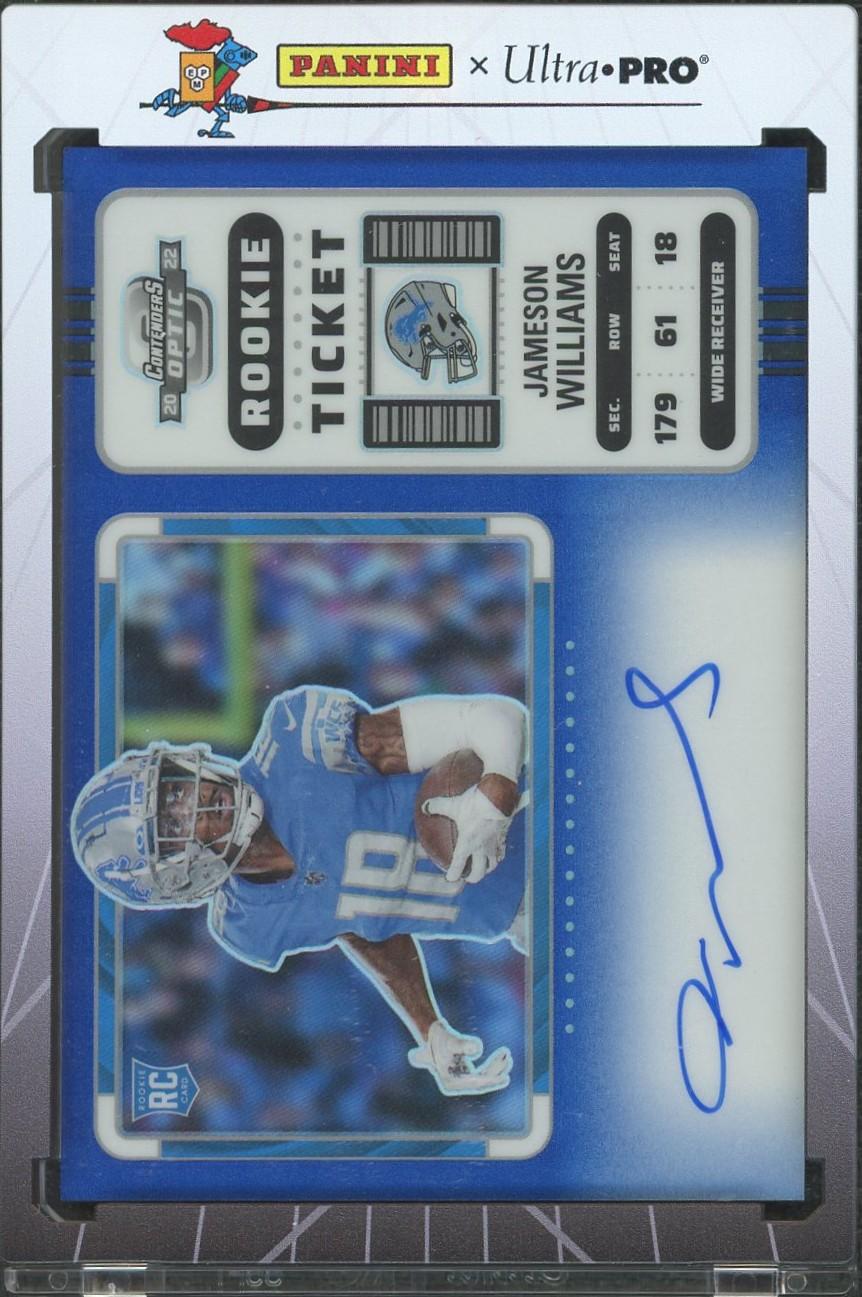 2022 Contenders Optic Jameson Williams Rookie Ticket Variation Auto Blue /25